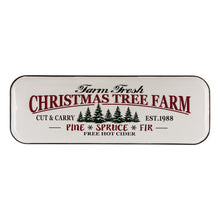 Load image into Gallery viewer, 43.11&quot;L Farmhouse Decor Metal Enamel Christmas Tree Farm Sign
