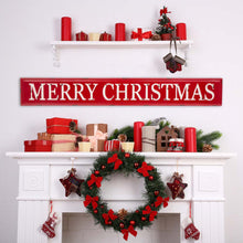 Load image into Gallery viewer, 45.75&quot;L Enameled Metal &quot;MERRY CHRISTMAS&quot; Wall Sign
