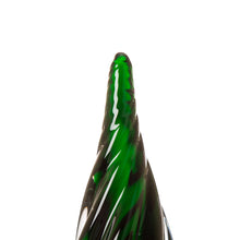 Load image into Gallery viewer, 11.61&quot;H Green Striped Table Decor Glass Christmas Tree
