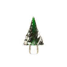 Load image into Gallery viewer, 11.61&quot;H Green Striped Table Decor Glass Christmas Tree
