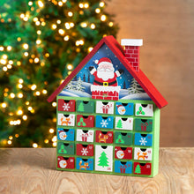 Load image into Gallery viewer, Handcrafted Wooden Santa House Christmas Countdown Calendar With Drawer
