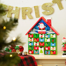 Load image into Gallery viewer, Handcrafted Wooden Santa House Christmas Countdown Calendar With Drawer
