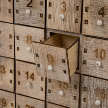 Load image into Gallery viewer, Handcrafted Wooden Christmas Countdown Advent Calendar With Drawer (Multi)
