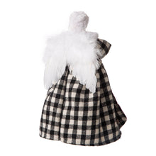 Load image into Gallery viewer, 12&quot;H Black/White Plaid Angel Tree Topper
