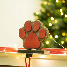 Load image into Gallery viewer, 6.50&quot;H Wooden Metal Paw Stocking Holder
