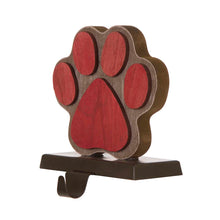 Load image into Gallery viewer, 6.50&quot;H Wooden Metal Paw Stocking Holder
