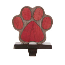 Load image into Gallery viewer, 6.50&quot;H Wooden Metal Paw Stocking Holder
