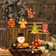 Load image into Gallery viewer, 7.48&quot; Marquee LED Lighted Snowman Head Christmas Stocking Holder Battery Operated
