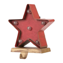 Load image into Gallery viewer, 7.48&quot; Marquee LED Lighted Star Christmas Stocking Holder Battery Operated
