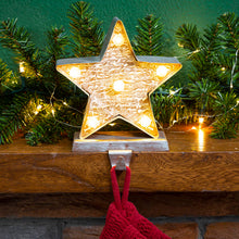 Load image into Gallery viewer, 7.50&quot;H Marquee LED Wooden/Metal Star Stocking Holder
