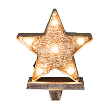 Load image into Gallery viewer, 7.50&quot;H Marquee LED Wooden/Metal Star Stocking Holder
