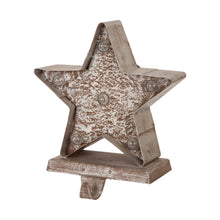 Load image into Gallery viewer, 7.50&quot;H Marquee LED Wooden/Metal Star Stocking Holder
