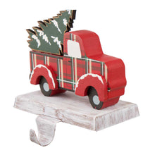 Load image into Gallery viewer, 6.12&quot;H Wooden/Metal Red Truck Stocking Holder
