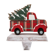 Load image into Gallery viewer, 6.12&quot;H Wooden/Metal Red Truck Stocking Holder
