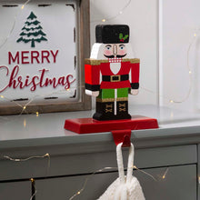 Load image into Gallery viewer, 7.00&quot;H Wooden/Metal Nutcracker Stocking Holder
