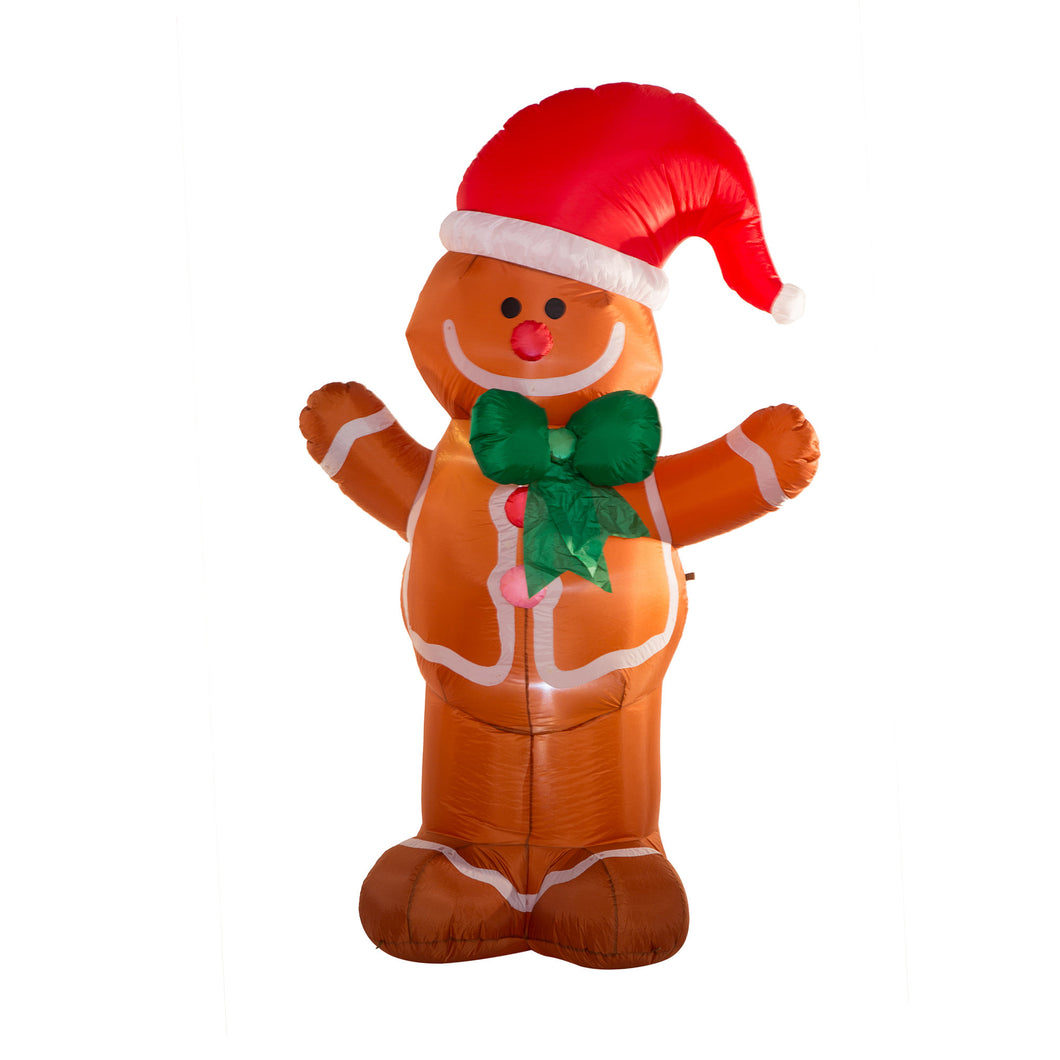 7.87ft Christmas Lighted Gingerbread Man Inflatable Decor