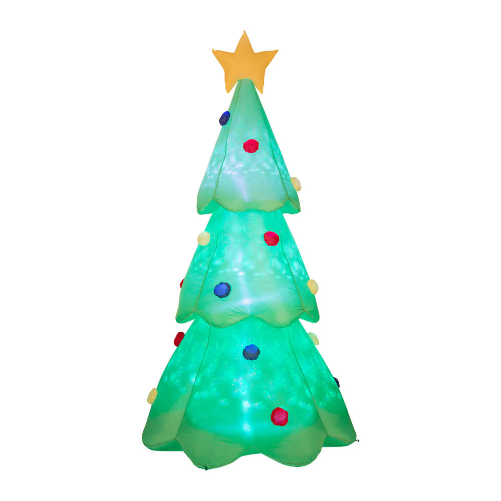 9 ft Lighted Inflatable Christmas Tree Decor (Multi-color Strobe Lights)