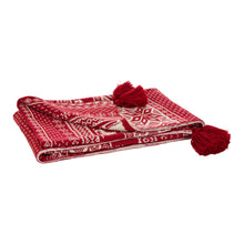 Load image into Gallery viewer, 50&quot;L*60&quot;W Knitted Acrylic Red Throw Blanket w/Tassels
