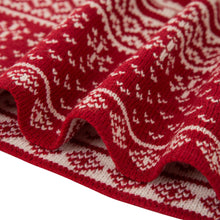 Load image into Gallery viewer, 50&quot;L*60&quot;W Knitted Acrylic Red Throw Blanket w/Tassels
