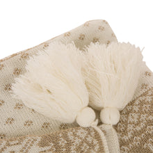 Load image into Gallery viewer, 50&quot;L*60&quot;W Knitted Acrylic Beige Throw Blanket w/Tassels
