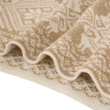 Load image into Gallery viewer, 50&quot;L*60&quot;W Knitted Acrylic Beige Throw Blanket w/Tassels
