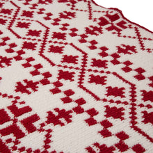 Load image into Gallery viewer, 60&quot;L*50&quot;W Knitted Snowflake Polyester Red/White Throw Blanket 930g
