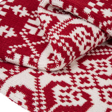 Load image into Gallery viewer, 60&quot;L*50&quot;W Knitted Snowflake Polyester Red/White Throw Blanket 930g
