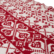 Load image into Gallery viewer, 60&quot;L*50&quot;W Knitted Snowflake Polyester Red/White Throw Blanket 930g
