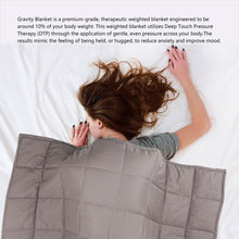 Load image into Gallery viewer, 72&quot;L*48&quot;W Cotton Shell Quilted Weighted Blanket With Polyester Filling - Gray 12lbs
