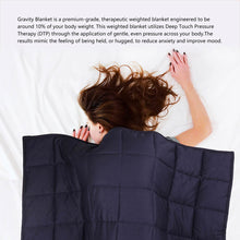 Load image into Gallery viewer, 72&quot;L*48&quot;W Cotton Shell Quilted Weighted Blanket With Polyester Filling - Navy Blue 12lbs
