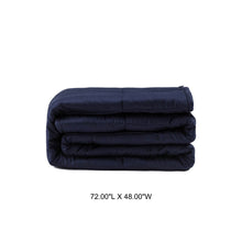 Load image into Gallery viewer, 72&quot;L*48&quot;W Cotton Shell Quilted Weighted Blanket With Polyester Filling - Navy Blue 12lbs
