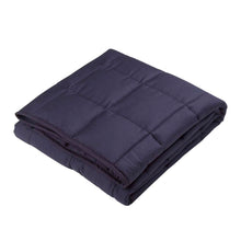 Load image into Gallery viewer, 72&quot;L*48&quot;W Cotton Shell Quilted Weighted Blanket With Polyester Filling - Navy Blue 12lbs
