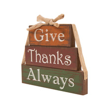 Load image into Gallery viewer, Handcrafted Wooden &quot;Give Thanks&quot; Block Set
