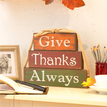 Load image into Gallery viewer, Handcrafted Wooden &quot;Give Thanks&quot; Block Set
