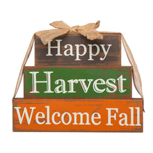 Load image into Gallery viewer, 11.81&quot;L Wooden Happy Harvest Block Set
