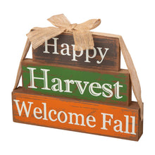 Load image into Gallery viewer, 11.81&quot;L Wooden Happy Harvest Block Set
