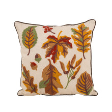 Load image into Gallery viewer, 16 x 16 Inches Decorative Embroidered  Leaves Throw Pillow
