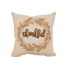 Load image into Gallery viewer, Thanksgiving Pillow Home Decor Pillow with Insert Embroidered &quot;Thank you&quot; Square 16 x 16 Inch
