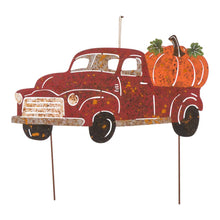 Load image into Gallery viewer, 25&quot;L Metal Rusty Truck Yard Stake or Standing Decor or Hanging Decor
