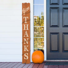 Load image into Gallery viewer, 51.57&quot; H Wooden &quot;Give THANKS&quot; Porch Sign Board with Cane Decoration
