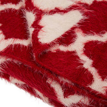 Load image into Gallery viewer, 60&quot;L*50&quot;W Reversible Knitted Nylon Eyelash Yarn Red/White Throw Blanket 1250g
