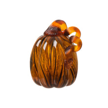 Load image into Gallery viewer, 6&quot; H Hand Blown Striped Glass Pumpkin Table Decor
