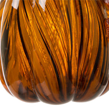 Load image into Gallery viewer, 6&quot; H Hand Blown Striped Glass Pumpkin Table Decor
