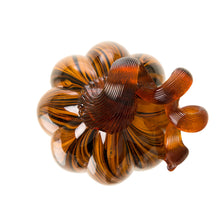 Load image into Gallery viewer, 6&quot; H Hand Blown Striped Glass Pumpkin Table Decor
