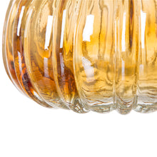 Load image into Gallery viewer, 5.91&quot;D Hand Blown Amber Two-tone Crackle Glass Pumpkin Decor
