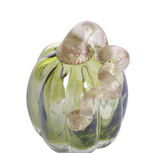 Load image into Gallery viewer, 5.51&quot;H Hand Blown Green Crackle Glass Pumpkin Decor
