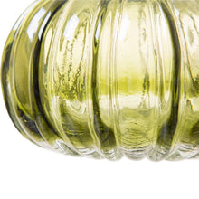 Load image into Gallery viewer, 5.91&quot;D Hand Blown Green Crackle Glass Pumpkin Decor
