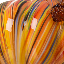 Load image into Gallery viewer, 8.66&quot;D Hand Blown Striped Large Glass Pumpkin Decor
