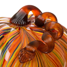 Load image into Gallery viewer, 8.66&quot;D Hand Blown Striped Large Glass Pumpkin Decor
