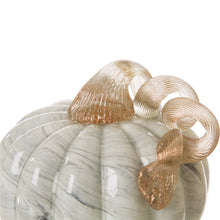 Load image into Gallery viewer, 5.12&#39;D Hand Blown Gray Marbleized Glass Pumpkin Decor
